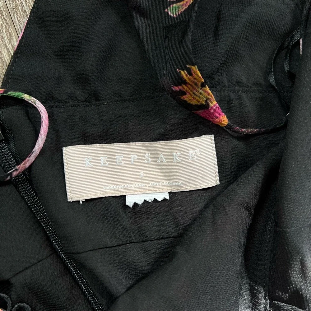 KEEPSAKE the Label Floral Midi Dress - Black and Pink - Picture 5 of 6